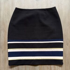 White House Black Market Black Skirt with Stripes
